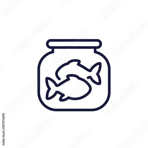 fish tank line icon on white