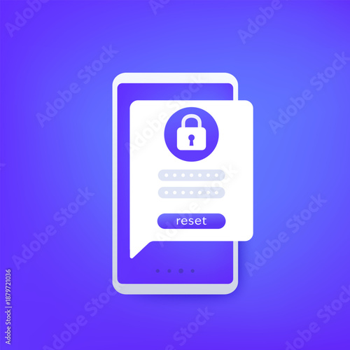password reset or change ui design with a mobile phone