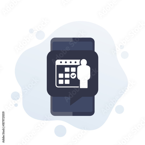 personal planner or schedule icon with calendar and phone