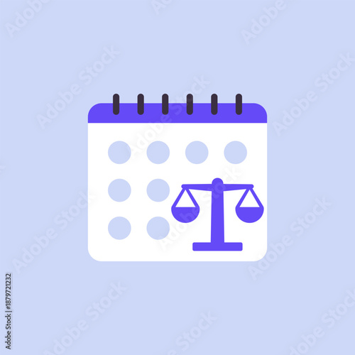 trial date vector icon with calendar, flat design