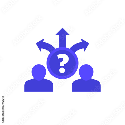 uncertainty icon with people, decision making vector