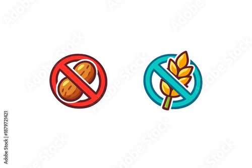 Allergy icons: no peanuts and no gluten