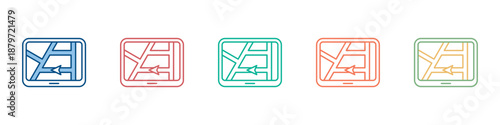 Navigation System Icon Set Multiple Style Collection 
