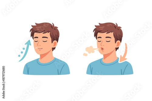Man practicing deep breathing for relaxation