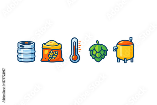 Brewing icons on a dark background