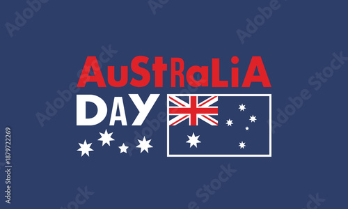 Australia Day. National happy holiday, celebrated annual in January 26. Australian patriotic elements. Kangaroo silhouette. Poster, card, banner and background. Vector illustration