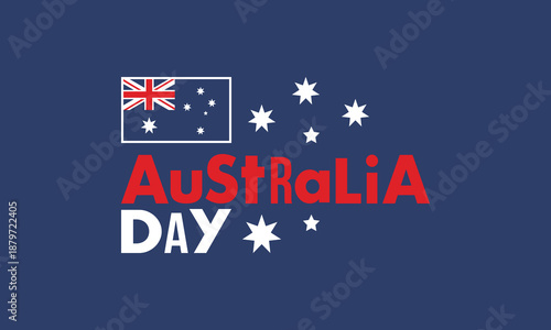 Australia Day. National happy holiday, celebrated annual in January 26. Australian patriotic elements. Kangaroo silhouette. Poster, card, banner and background. Vector illustration