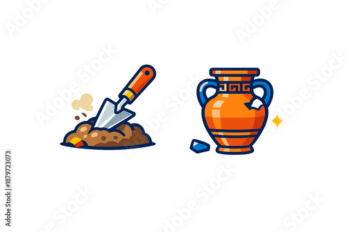 Archaeological excavation of an ancient Greek amphora