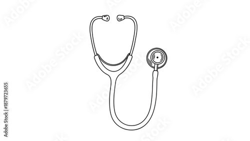 Minimalist line art stethoscope design for medical and healthcare themes