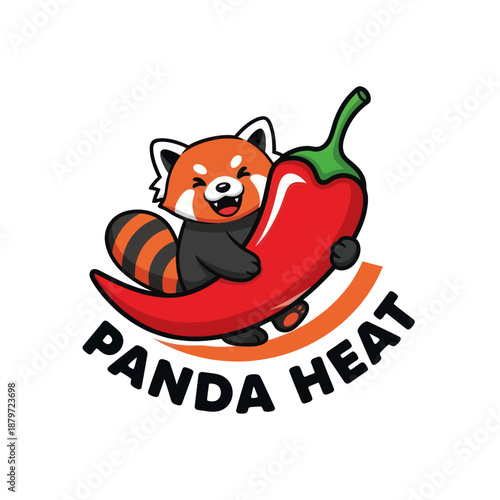 Red Panda Riding Red Chili Pepper.