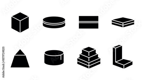 Silhouette geometric shapes collection for modern design projects