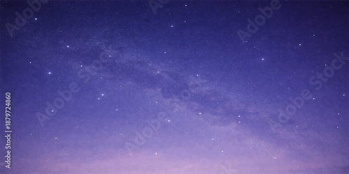 A bright blue nebula and shimmering starfield create an abstract cosmic background where stars in the starry sky glow like light particles across the dark night universe