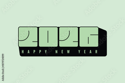 2026 text with new year wish vector