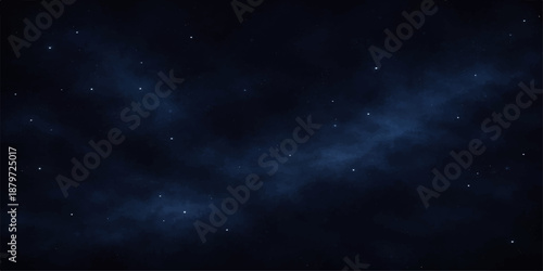 A dark fantasy illustration of a starry night sky featuring a bright blue nebula and glowing cosmos clouds against a textured universe background