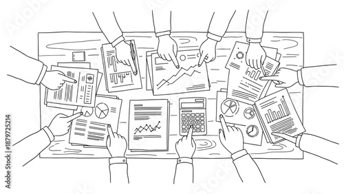 Team collaboration at work: hands-on analysis of financial documents in linear style