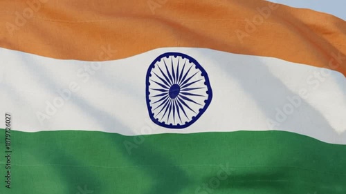 Indian tricolour animation with saffron, white and green colour stripes of flag in smooth animation.