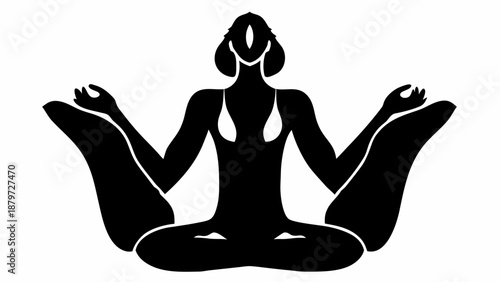 Serene woman meditating in peaceful yoga pose