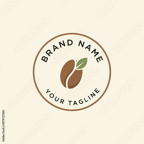 Coffee Bean Logo Design Template.