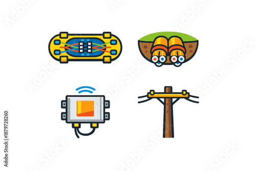 Network infrastructure icons