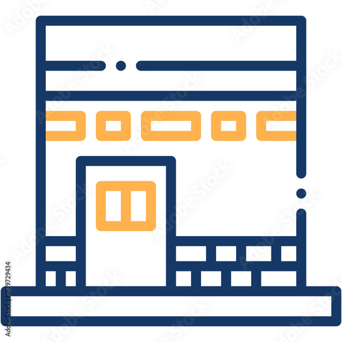 Kaaba Sacred Site and Islamic Prayer Vector Icon