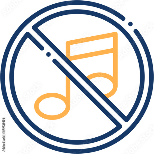 No Music Silence and Cultural Restriction Vector Icon