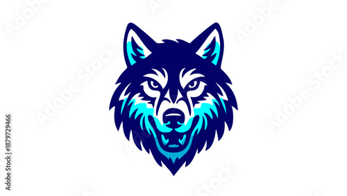A bold and modern e-sports style logo featuring a wolf's head, designed with sharp lines and high contrast