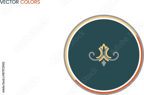 Decorative Circle with Ornate Design Element.