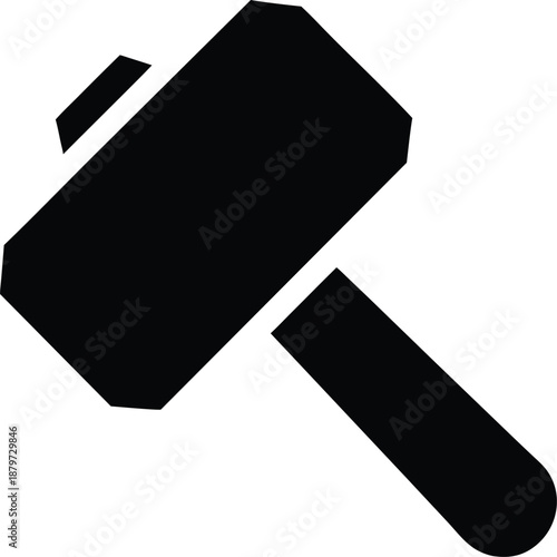 thor s hammer silhouette vector illustration on transparent background