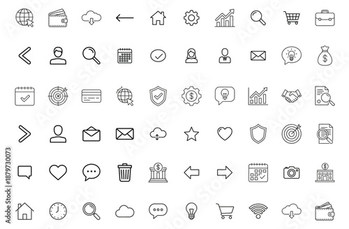 A clean vector collection of web and business icons for websites apps and digital interfaces
