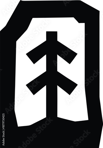 runestone elder futhark silhouette vector illustration on transparent background