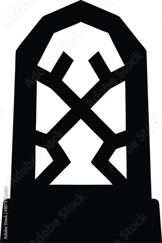 runestone elder futhark silhouette vector illustration on transparent background