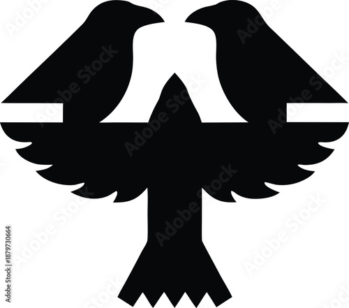 odin s ravens silhouette vector illustration on transparent background