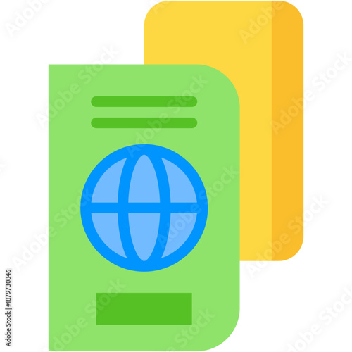 Passport Document and Travel Identity Vector Icon