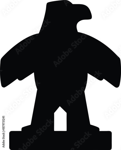 inuit soapstone carving silhouette vector illustration on transparent background