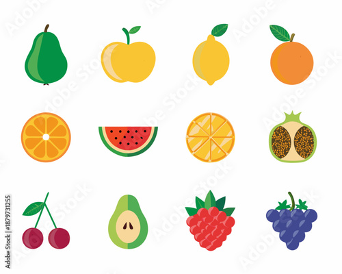 Colorful fruit assortment apples pears citrus berries and more