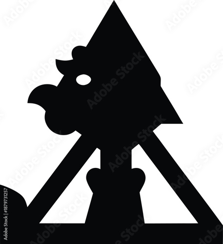 indonesian wayang puppet silhouette vector illustration on transparent background