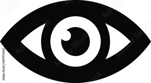 cyclops eye silhouette vector illustration on transparent background