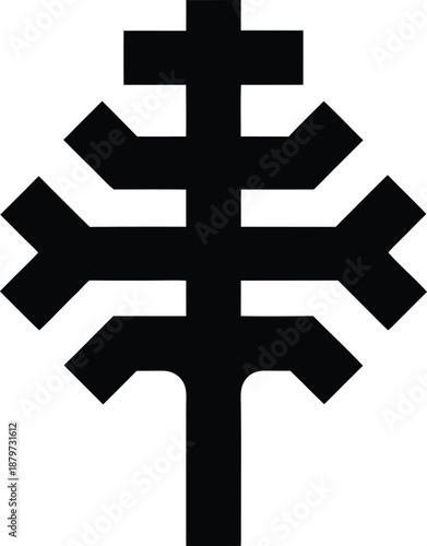 berber tattoo symbol silhouette vector illustration on transparent background