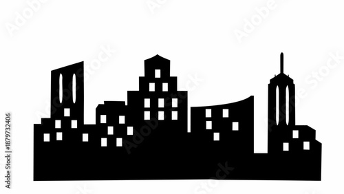 Modern city skyline with sleek skyscrapers and urban landscape