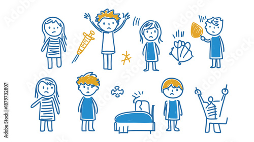 Illustrative Scenes of Childhood Emotions and Experiences