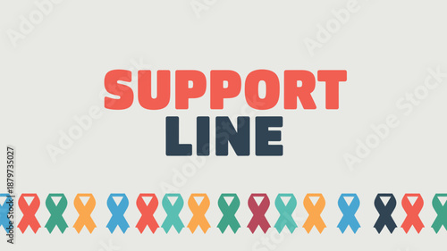 Support line with ribbons Vector