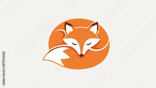 A simple orange circular logo features a stylized white fox head and tail design conveying warmth
