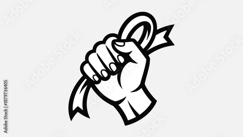 Hands holding a ribbon Vector