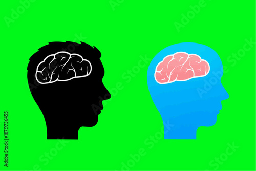 Contrasting minds in vibrant silhouette