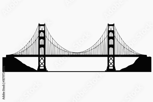 Iconic suspension bridge in bold silhouette