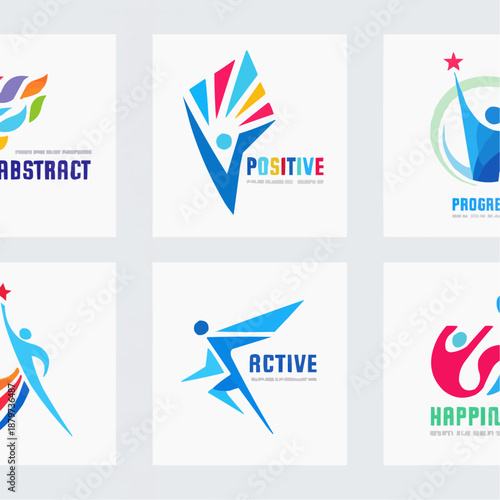  Vibrant abstract logos with human energy