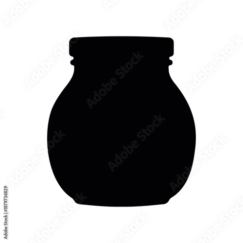 Jar silhouette vector flat illustration design.