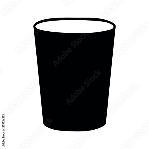 Glass of water black silhouette vector flat illustration design.
