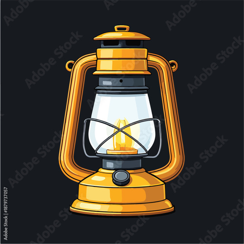 Classic Oil Lantern Illustration on Dark