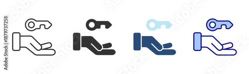 House Key Icon Set. Designed In Multi Style